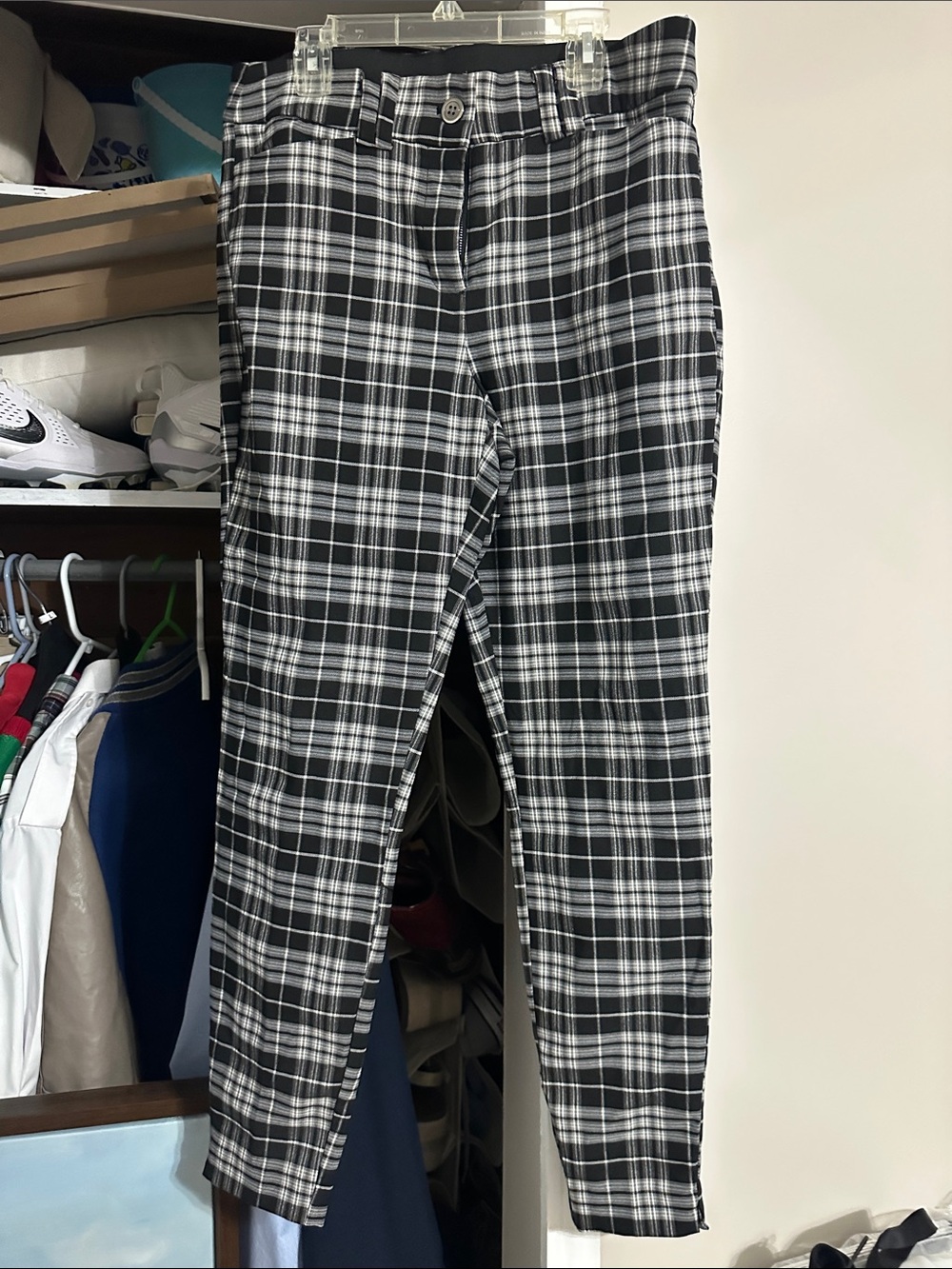 Maurices Black & White Plaid Skinny Pants